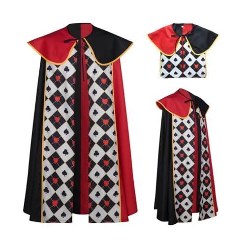 Nahzsai Damen-Kostüm Königin der Herzen, Umhang, roter Königin-Umhang, Halloween, Cosplay-Zubehör, Umhang, Einheitsgröße Nahzsai Damen-Kostüm Königin der Herzen, Umhang, roter Königin-Umhang, Halloween, Cosplay-Zubehör, Umhang, Einheitsgröße von Nahzsai