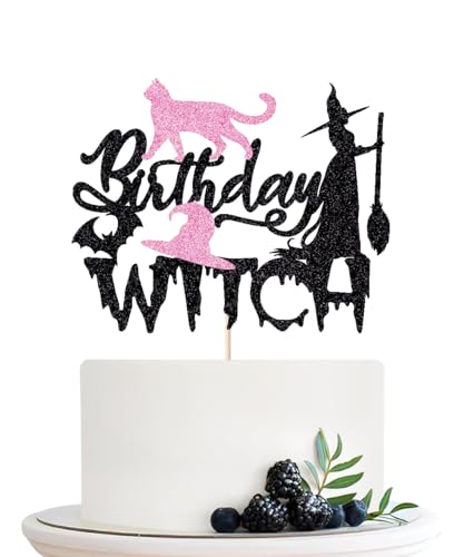 Naicaek Geburtstags-Hexen-Kuchenaufsatz, Halloween-Kuchenaufsatz, Hexen-Geburtstagsparty-Dekor-Zubehör von Naicaek
