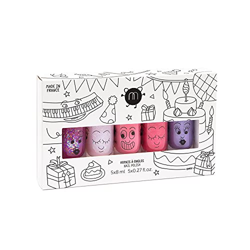 Nailmatic Kids Rosa Lackset für Kinder - 5 Kindernagellacke für Mädchen und Jungen - Kinder-Make-up ab 3 Jahren - Nagelstudio für Mädchen - Glitter-Lacke Nailmatic Kids Rosa Lackset für Kinder - 5 Kindernagellacke für Mädchen und Jungen - Kinder-Make-up ab 3 Jahren - Nagelstudio für Mädchen - Glitter-Lacke von Nailmatic