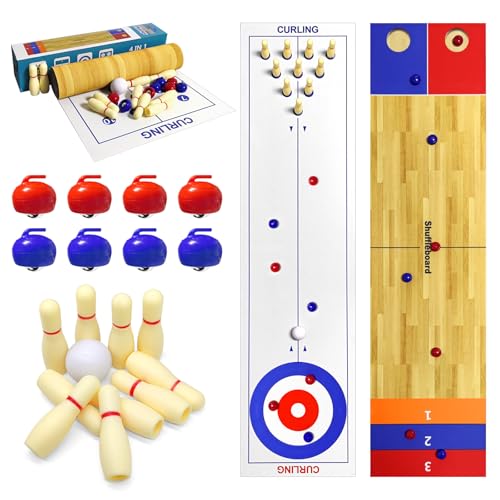 4 in 1 Tabletop Brettspiel Set, Shuffleboard Tabelletop Spiele,Shuffleboard Bowling Curling Cornhole Spiel, Interaktive Tabletop Brettspiele Ideal für Schule, Haus, Büro, Party 4 in 1 Tabletop Brettspiel Set, Shuffleboard Tabelletop Spiele,Shuffleboard Bowling Curling Cornhole Spiel, Interaktive Tabletop Brettspiele Ideal für Schule, Haus, Büro, Party von Naissgo