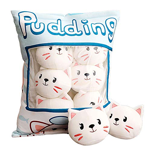 Niedliche Snack-Kissen Kuscheltier Spielzeug Pudding Dekorative abnehmbare Kitty Cat Dolls Kreative Spielzeuggeschenke für Teenager Mädchen Kinder von Naixin