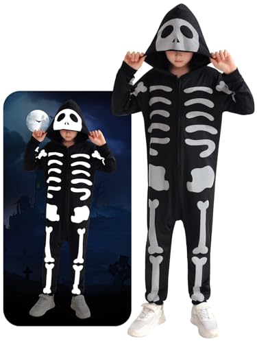 Skelett-Halloween-Kostüm-Overall für Kinder und Kleinkinder, Unisex Skelett-Halloween-Kostüm-Overall für Kinder und Kleinkinder, Unisex von Naiyafly