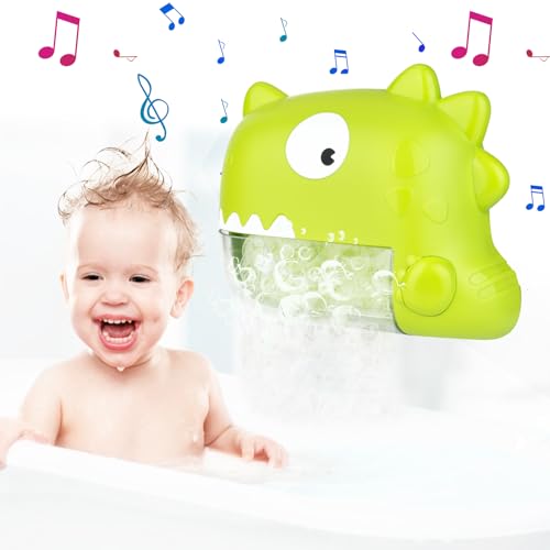 Badewannenspielzeug Baby, Badewanne Seifenblasenmaschine mit Musik, Dinosaurier Badewannenspielzeug für Kleinkinder,Geschenke für Jungen Mädchen von Nalikosty