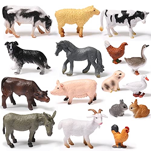 Namalu 16 Stücke Tierfiguren Spielzeug Realistische Dschungeltier Figuren Mini Lernen Pädagogisch Spielset Bauernhof Kuchenaufsatz Ornamente für Ostereierfüller Geburtstag Weihnachten Tier Party von Namalu