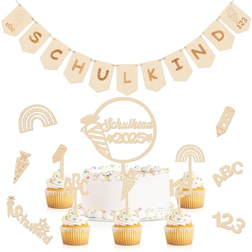 Namalu 2025 Schulanfang Deko Set Schulkind Girlande Holzwimpeln Einschulung Tortendeko Holz Kuchendeko 123 ABC Schultüte Konfetti Streudeko Tischdekoration für Einschulungsfeier Mädchen Junge Namalu 2025 Schulanfang Deko Set Schulkind Girlande Holzwimpeln Einschulung Tortendeko Holz Kuchendeko 123 ABC Schultüte Konfetti Streudeko Tischdekoration für Einschulungsfeier Mädchen Junge von Namalu