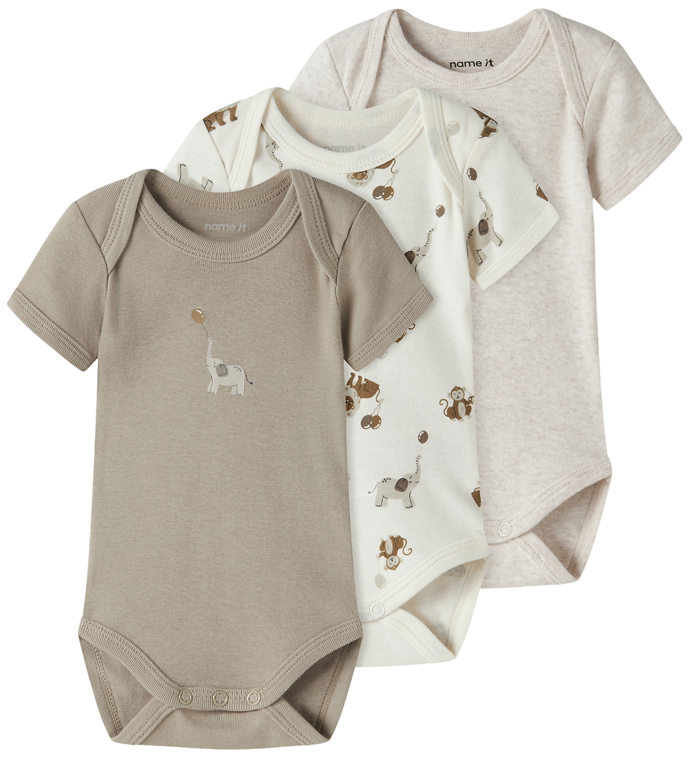 Name It Body k/ä - Noos - 3er-Pack - Jet Strom/Aluminium - Name It - 1 Jahr (80) - Body K/Ä von Name It