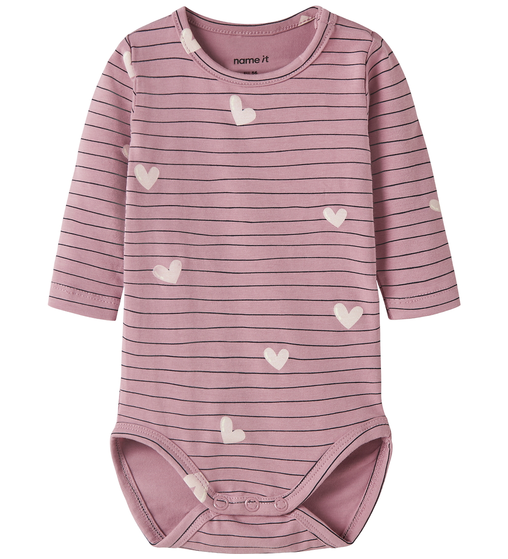Name It Body l/ä - NbfVandora - Lilas/Hearts - Name It - 1 Jahr (80) - Body L/Ä von Name It