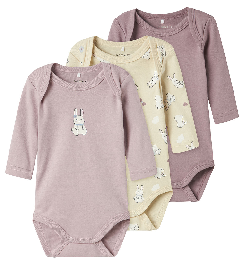 Name It Body l/ä - Noos - 3er-Pack - Summer Sand - Name It - 74 - Body L/Ä von Name It