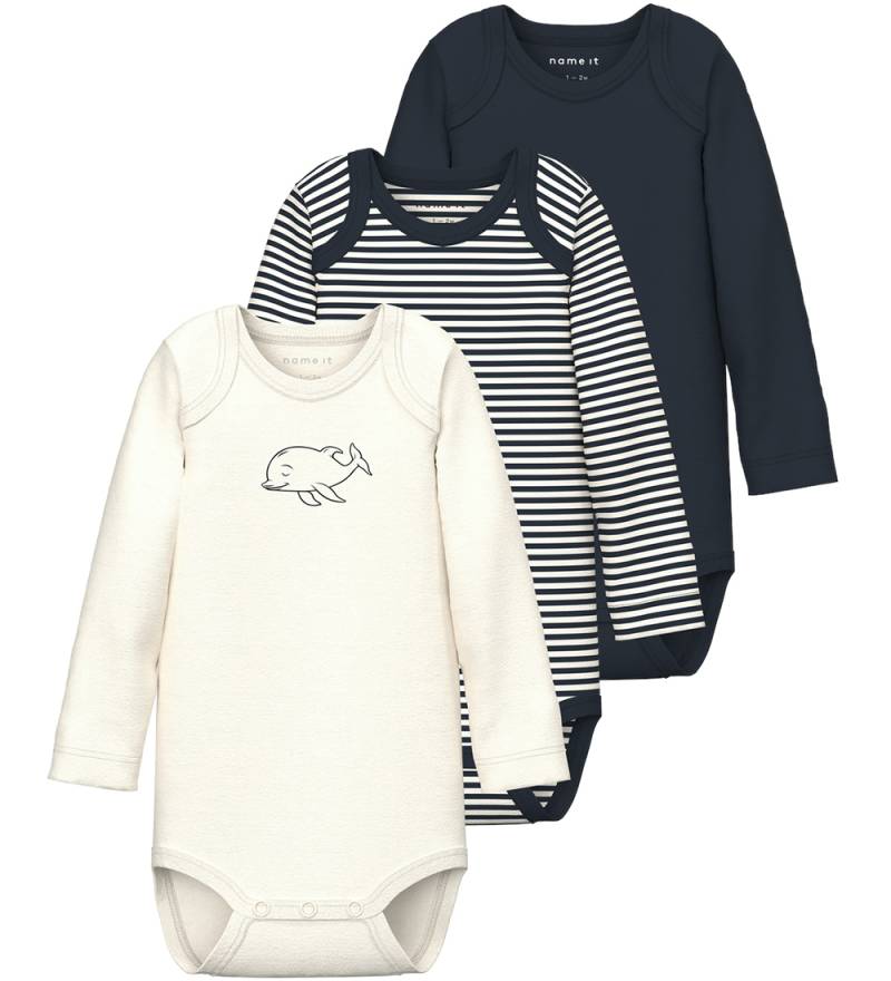 Name It Body l/ä - Noos - NbnBody - 3er-Pack - Dark Sapphire - Name It - 1½ Jahre (86) - Body L/Ä von Name It