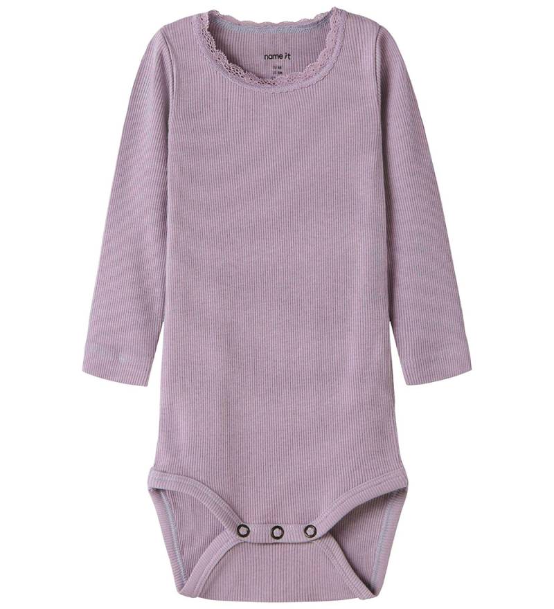 Name It Body l/ä - Noos - Rib - NbfKab - Lavender Grau - Name It - 1½ Jahre (86) - Body L/Ä von Name It