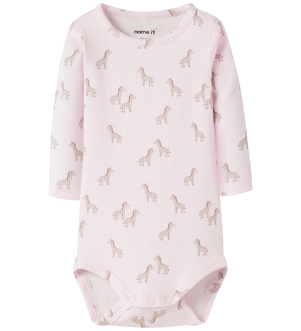 Name It Body l/ä - Rib - Cotton/Modal - NbfHalena - Cradle Pink - Name It - 1 Jahr (80) - Body L/Ä von Name It