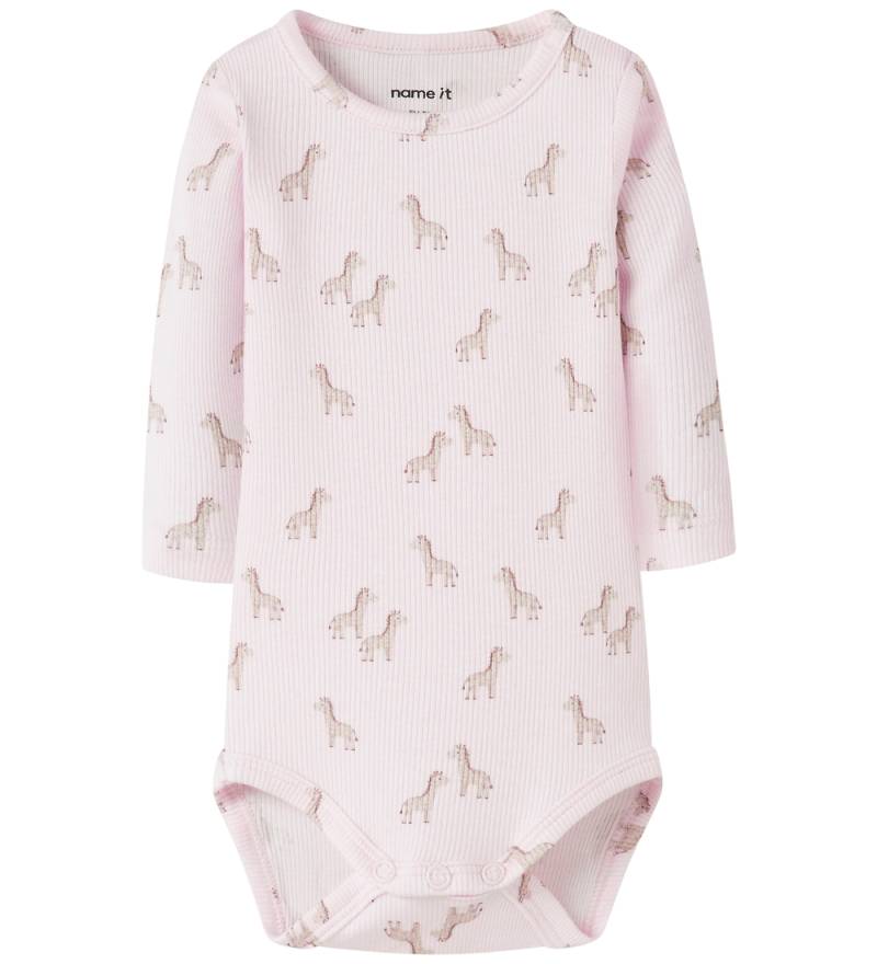 Name It Body l/ä - Rib - Cotton/Modal - NbfHalena - Cradle Pink - Name It - 1 Jahr (80) - Body L/Ä von Name It