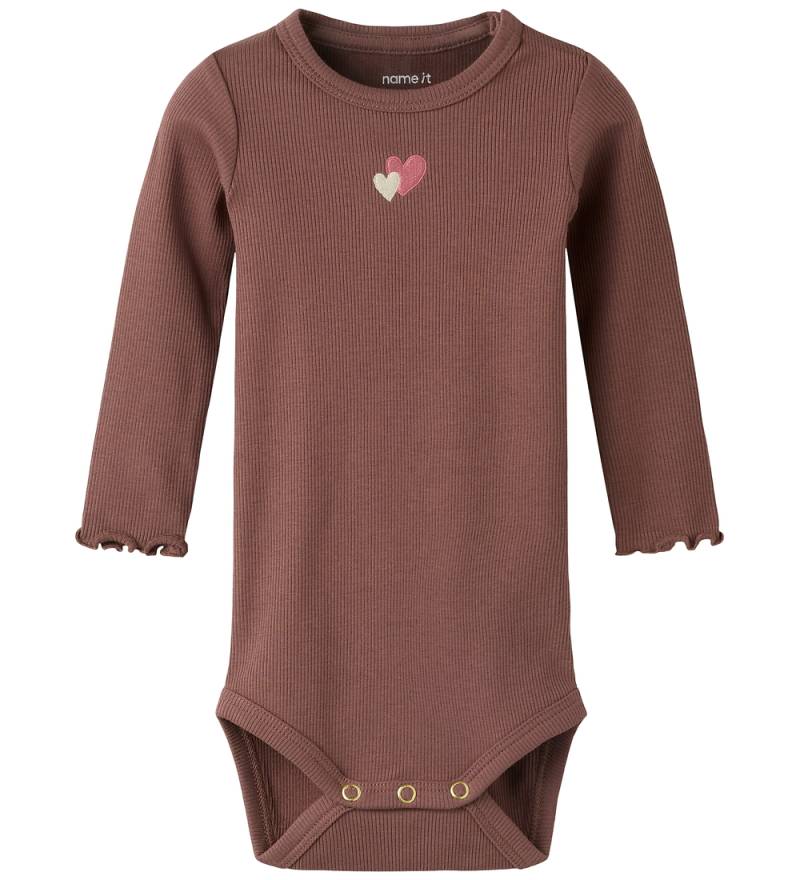 Name It Body l/ä - Rib - NbfHanilia - Kastanienbraun - Name It - 1½ Jahre (86) - Body L/Ä von Name It