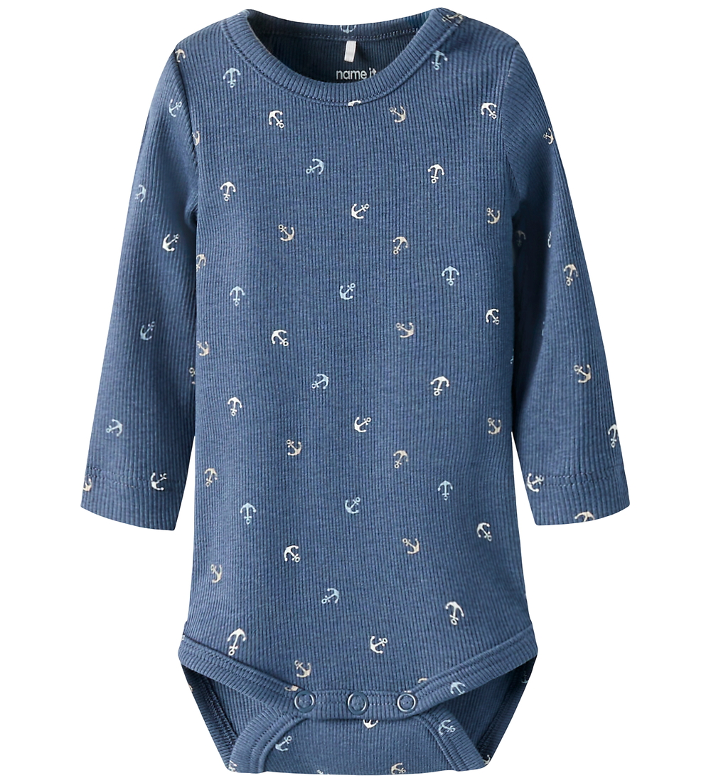 Name It Body l/ä - Rib - NbmfAnchor - Vintage Indigo - Name It - 1 Jahr (80) - Body L/Ä von Name It