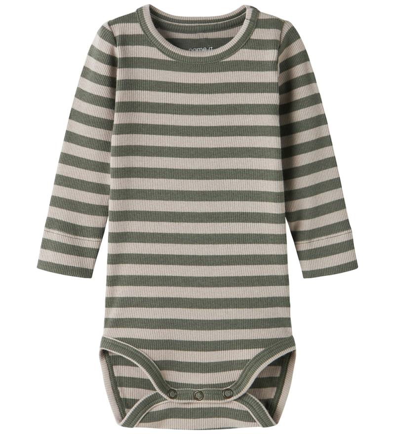 Name It Body l/ä - Rib - Noos - NbnBanio - Dusty Olive/Reines Ba - Name It - 1½ Jahre (86) - Body L/Ä von Name It
