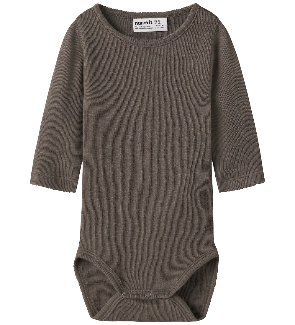 Name It Body l/ä - Wolle/Seide - Rib - NbmWossa - Morchel - Name It - 56 - Body L/Ä Name It Body l/ä - Wolle/Seide - Rib - NbmWossa - Morchel - Name It - 56 - Body L/Ä von Name It