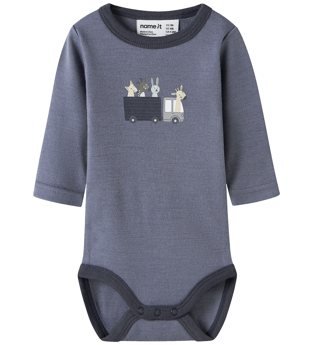 Name It Body l/ä - Wolle - NbmVillit - Folkstone Grey/Animal At - Name It - 68 - Body L/Ä Name It Body l/ä - Wolle - NbmVillit - Folkstone Grey/Animal At - Name It - 68 - Body L/Ä von Name It