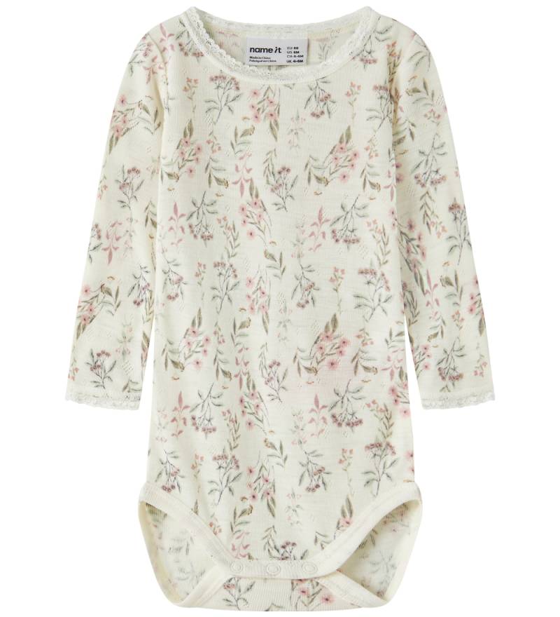 Name It Body l/ä - Wolle - Noos - NbfWang - Snow White/Blumen +  - Name It - 1½ Jahre (86) - Body L/Ä von Name It
