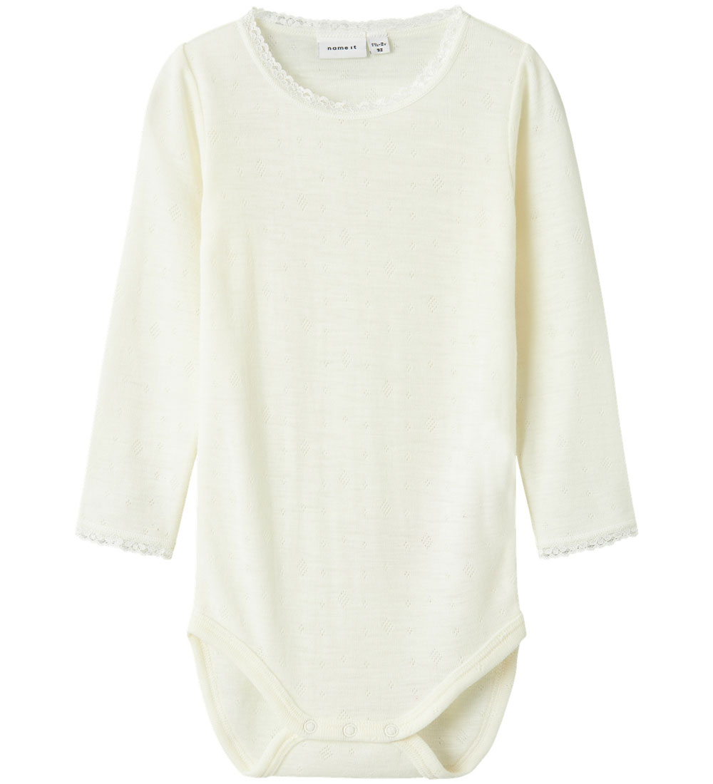 Name It Body l/ä - Wolle - Noos - NmfWang - Snow White m. Lochmu - Name It - 1½ Jahre (86) - Body L/Ä von Name It