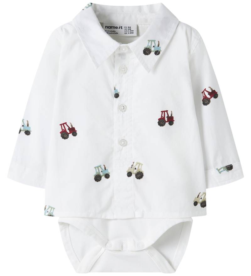 Name It Hemdbody l/ä - NbmRactor - Bright White - Name It - 1 Jahr (80) - Body L/Ä von Name It