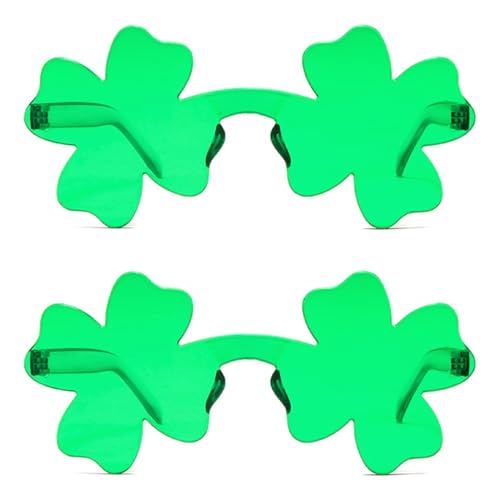 Namvo 2 Stück St. Patrick's Day Kleeblatt-Sonnenbrillen, vierbl?ttriges Kleeblatt, grüne Kleeblatt-Brille für Patricks Party-Dekorationen, Verkleidungskostüme Namvo 2 Stück St. Patrick's Day Kleeblatt-Sonnenbrillen, vierbl?ttriges Kleeblatt, grüne Kleeblatt-Brille für Patricks Party-Dekorationen, Verkleidungskostüme von Namvo