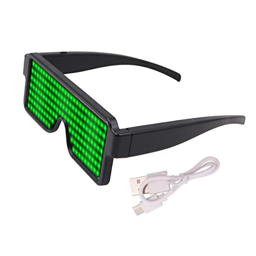 Namvo LED-Brille, USB-Ladebrille, wiederaufladbar, mit LED-Anzeige für Nachtclub, Weihnachten, Geburtstagsparty-Zubehör (grün) von Namvo