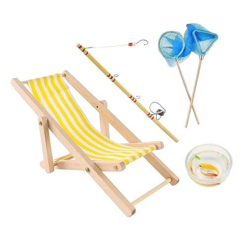 Namvo Set mit 5 Miniatur-Angelruten, Angelstuhl, Fischernetz, Fischglas mit Fischer, Kuchendekoration, Kuchendekoration, Miniatur-Zwergzubehör, Dekoration für Namvo Set mit 5 Miniatur-Angelruten, Angelstuhl, Fischernetz, Fischglas mit Fischer, Kuchendekoration, Kuchendekoration, Miniatur-Zwergzubehör, Dekoration für von Namvo