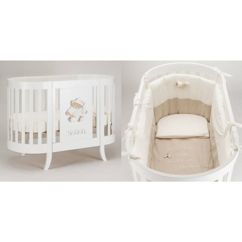 Lettino Ovale Nanan Tato con Materasso e Cuscino + Completo Piumone von Nanan