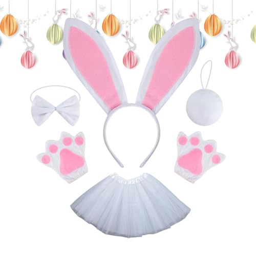 Nankoyal Bunny Dress Up Set – Buntes Hasenanzug-Kostüm – lustiges Halloween-Stirnband, Assesoriess, -Cosplay-Set für Geburtstagsfeiern Nankoyal Bunny Dress Up Set – Buntes Hasenanzug-Kostüm – lustiges Halloween-Stirnband, Assesoriess, -Cosplay-Set für Geburtstagsfeiern von Nankoyal