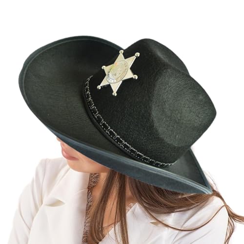 Nankoyal Cowgirlhut Damen - Atmungsaktiver Vintage-Western-Cowgirl-Hut - Kopfbedeckung für Frauen, Western-Themenparty, Cowboy-Kostümzubehör für Erwachsene Nankoyal Cowgirlhut Damen - Atmungsaktiver Vintage-Western-Cowgirl-Hut - Kopfbedeckung für Frauen, Western-Themenparty, Cowboy-Kostümzubehör für Erwachsene von Nankoyal