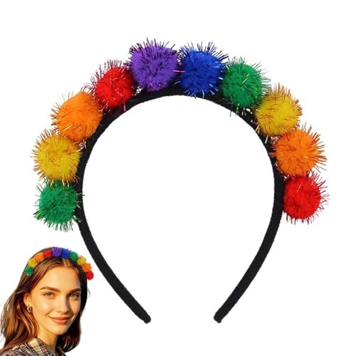 Nankoyal Fuzzy Ball Stirnband – Festival Rainbow Ball Kopfbedeckung | Verkleiden Sie Haarschmuck, Cosplay Mode Kopfschmuck für Erwachsene, Mädchen, Frauen Nankoyal Fuzzy Ball Stirnband – Festival Rainbow Ball Kopfbedeckung | Verkleiden Sie Haarschmuck, Cosplay Mode Kopfschmuck für Erwachsene, Mädchen, Frauen von Nankoyal