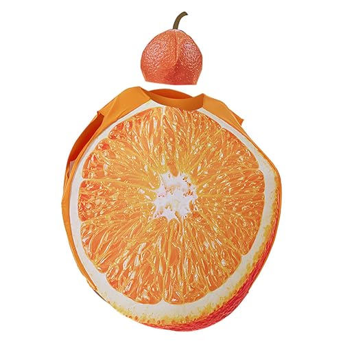 Nankoyal Halloween Früchte Kostüm Anzug,Cosplay Party Orangefarbene Kleidung | Einfach Anzuziehendes Verkleidungskostüm Für Halloween Karneval Feste Familienfeiern von Nankoyal