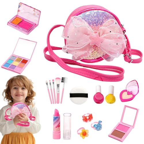 Nankoyal Kinder-Make-up-Set für Mädchen, waschbares Make-up für kleine Mädchen, 26X Waschbares echtes Make-up-Set für Kleinkinder und Mädchen, Echtes Make-up-Set enthält Werkzeuge, von Nankoyal