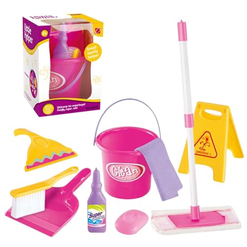 Nankoyal Kinderspielzeug-Reinigungsset, Kinderspiel-Reinigungsset - Haushaltsset,Spielzeug-Reinigungsset enthält Besen, Mopp, Bürste, Kehrschaufel, Eimer, Warnschild, STEM-Spielzeug für Kinder ab 3 Nankoyal Kinderspielzeug-Reinigungsset, Kinderspiel-Reinigungsset - Haushaltsset,Spielzeug-Reinigungsset enthält Besen, Mopp, Bürste, Kehrschaufel, Eimer, Warnschild, STEM-Spielzeug für Kinder ab 3 von Nankoyal