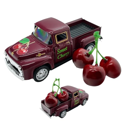 Nankoyal LKW Deko - Rustikales LKW-Transportmodell Mit DREI Kunstfrüchten,Dekofahrzeug Für Tischzentrum Regaldisplay Küchendekoration Ferienhaus Im Landhausstil von Nankoyal