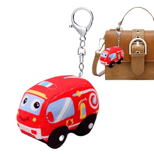 Nankoyal Plüsch Schlüsselanhänger | Plüsch Feuerwehrauto Puppe für Kinderwagen,Taschenanhänger Für Geldbörse Schlafzimmer Rucksack Kinderbett Kinderhandtasche Mädchen Vorschule von Nankoyal