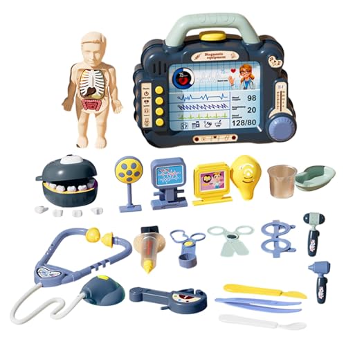 Nankoyal -Rollen-Arzt-Set, Arzt-Spielset für Kinder - -Rollenspielset mit Box - Simulierte Detektor-Rollenspielgeräte für Kinder für das frühe Lernen im Klassenzimmer Nankoyal -Rollen-Arzt-Set, Arzt-Spielset für Kinder - -Rollenspielset mit Box - Simulierte Detektor-Rollenspielgeräte für Kinder für das frühe Lernen im Klassenzimmer von Nankoyal