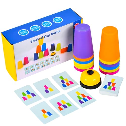 Tassenstapelset Kids - Speed Stacking Tassen, 12 Speed Tassen Und 50 Karten, Geschwindigkeit Training Spiel, Lustige Tassens Spiele Mit Klingel Anrufen, Challenge Wettbewerb Für Kinder Tassenstapelset Kids - Speed Stacking Tassen, 12 Speed Tassen Und 50 Karten, Geschwindigkeit Training Spiel, Lustige Tassens Spiele Mit Klingel Anrufen, Challenge Wettbewerb Für Kinder von Nanmiyan