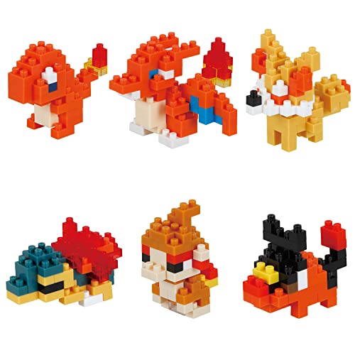 Nanoblock Klemmbaustein 6er Geschenkset Pokémon Mininano Fire, Geschicklichkeitslevel 2, NBMC-11B von nanoblock