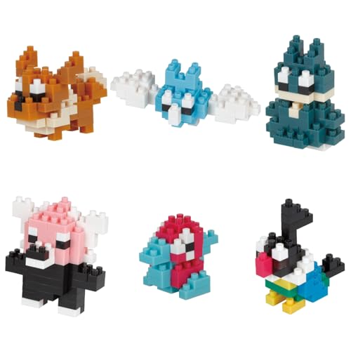 Nanoblock Klemmbaustein 6er Geschenkset Pokémon Mininano Normal, Geschicklichkeitslevel 2, NBMC-14B von nanoblock