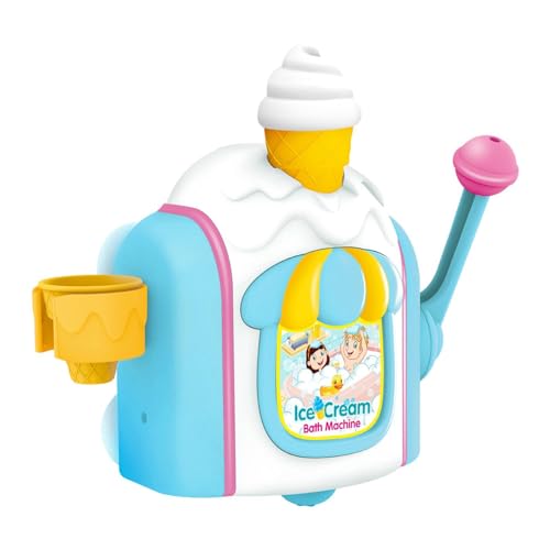 Badespielzeug für Seifenblasenmaschine, Seifenblasenmaschine für Badezimmer, Spielzeug für Wasserbadewanne mit 4 Eiscreme-Eistüten, Badewanne für Fnts, Spielzeug für Seifenblasenmaschine Badespielzeug für Seifenblasenmaschine, Seifenblasenmaschine für Badezimmer, Spielzeug für Wasserbadewanne mit 4 Eiscreme-Eistüten, Badewanne für Fnts, Spielzeug für Seifenblasenmaschine von Naqqios