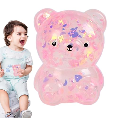 Bär zum Drücken – Minii springender Bär für Kinder, flexibles Puppenhaus-Zubehör für Schlafsäle zu Hause | Glitzer-Tierspielzeug für die Autodekoration Bär zum Drücken – Minii springender Bär für Kinder, flexibles Puppenhaus-Zubehör für Schlafsäle zu Hause | Glitzer-Tierspielzeug für die Autodekoration von Naqqios