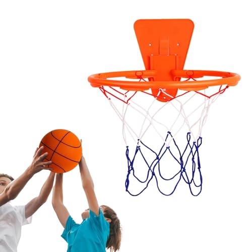 Basketballreifen 1/2 Stück – leiser Indoor-Hula-Hoop-Ständer, langlebiger und einfach zu haltender Wandreifen | Glatter und faltbarer Wandkorb, stoßabsorbierend, vielseitiger Korbball von Naqqios