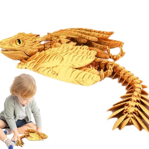 Bedruckter Drache, flexibel, mehrgelenkig, fliegender Drache mit Feder-Detail, bewegliches Drachenspielzeug, einzigartige bewegliche Sammelfigur für kreatives Fidgeting Bedruckter Drache, flexibel, mehrgelenkig, fliegender Drache mit Feder-Detail, bewegliches Drachenspielzeug, einzigartige bewegliche Sammelfigur für kreatives Fidgeting von Naqqios