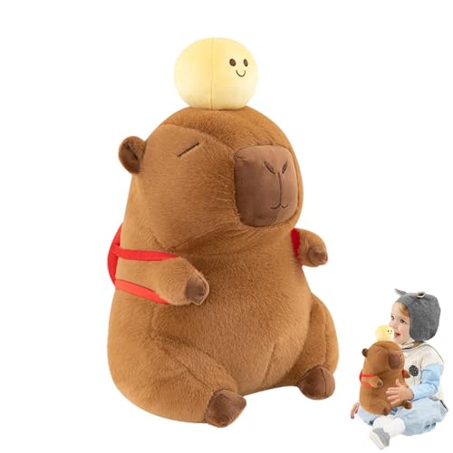 Capybara aus Plüsch – Capybara aus Plüsch, niedliches Cartoon-Plüschkissen | Tischtennis-Rucksack aus weichem Plüsch, 13,78 Zoll, Kindergartendekoration von Naqqios