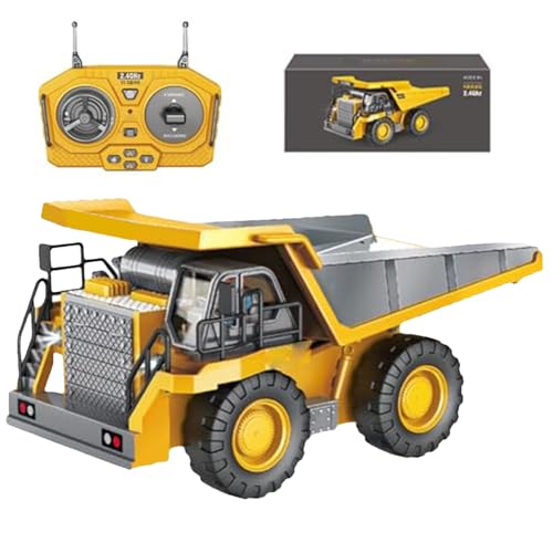 Fernbedienungs -Muldenkipper - Sandkastenbaggerspielzeug | Baukran -Mixer -LKW, Bauwagen und Abrisskugel Crane, wiederaufladbare Batterie -Kranmixer -LKW für Kinder im Freien im Freien im Freien von Naqqios