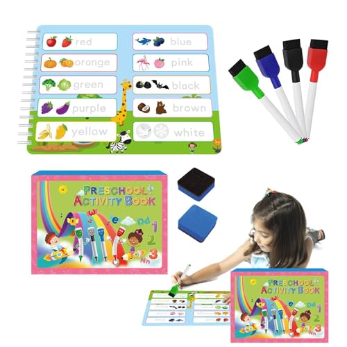 Handschriftlich für die Handschrift, Übungsheft für | Aktivitätenbuch für den Kindergarten – Aktivitätenbuch, leicht zu reinigen, für frühes pädagogisches Vergnügen von Naqqios