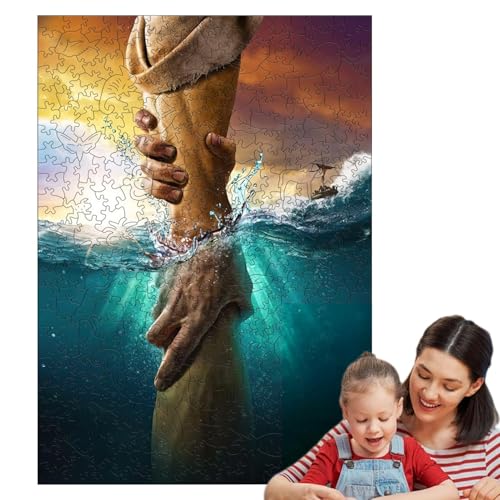 Jesus-Puzzles für – Jesus-Holzpuzzle, Jesus-Holzpuzzle mit gestreckter Hand | Stimulierendes Puzzlespiel, Wanddekoration, Spielzeug Jesus-Puzzles für – Jesus-Holzpuzzle, Jesus-Holzpuzzle mit gestreckter Hand | Stimulierendes Puzzlespiel, Wanddekoration, Spielzeug von Naqqios