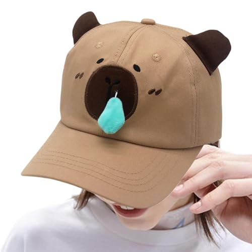 Lustige Capybara-Cap Mit Stickerei – Verstellbare Capybara-Truckermütze | Niedliche -Cap Mit -Print, Weiche -Snapback-Mütze Aus Baumwolle, Stylische - Mit -M von Naqqios