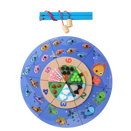 Magnetisches Fischereispiel - Magnetic Marine Animal Toy | Magnetisches Pädagogisches Holzlernspiel, Spielzeugfisch Mit Magnetbefestigung, Magnetisierte Fische Für Kinder Steigern Die Gehirnleistung I von Naqqios